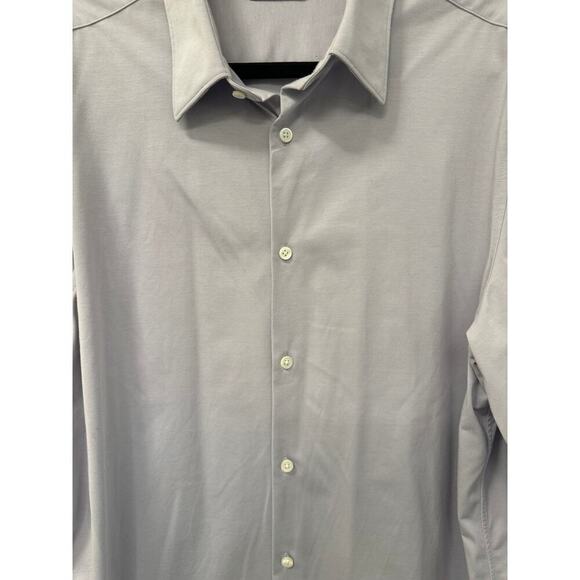 Theory Men's XXL Cotton Stretch Sylvain Shirt in Structure Knit Olympic color - Picture 5 of 8